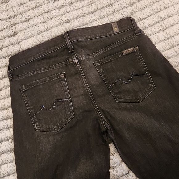 Faded blackish-gray 7 for all Mankind bootcut jeans size 29. - Picture 7 of 13